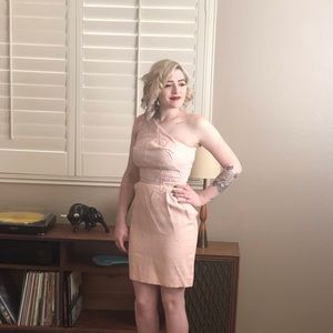 Vintage pink cocktail dress with sequence